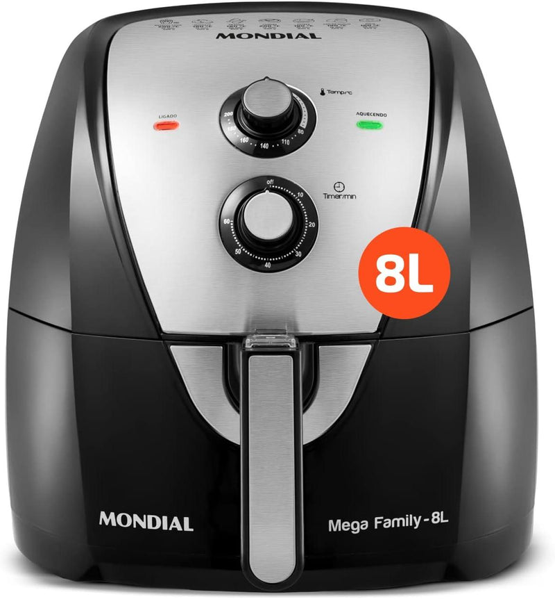 Fritadeira Sem Óleo Air Fryer 8L, Mondial Antiaderente, 1900W, - AFN-80-BI